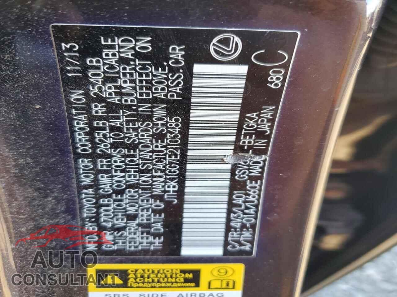 LEXUS ES350 2014 - JTHBK1GG7E2103485