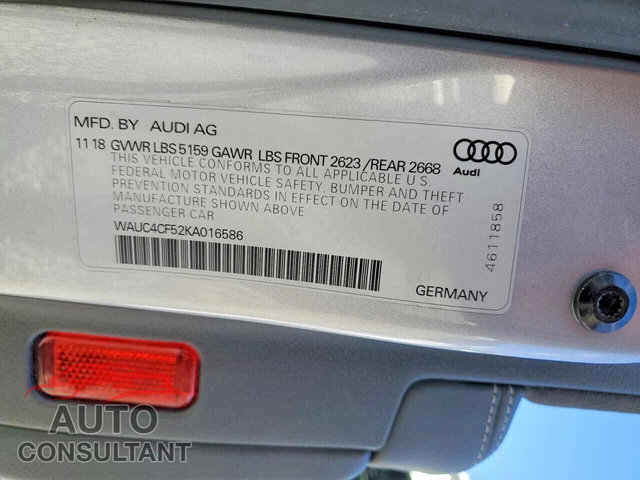 AUDI S5/RS5 2019 - WAUC4CF52KA016586
