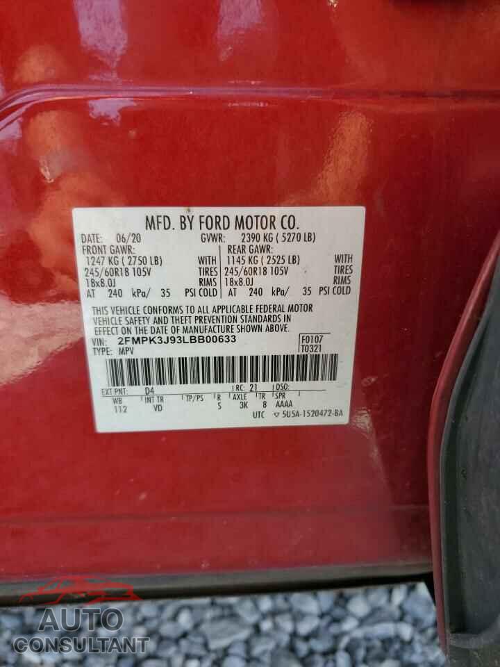 FORD EDGE 2020 - 2FMPK3J93LBB00633