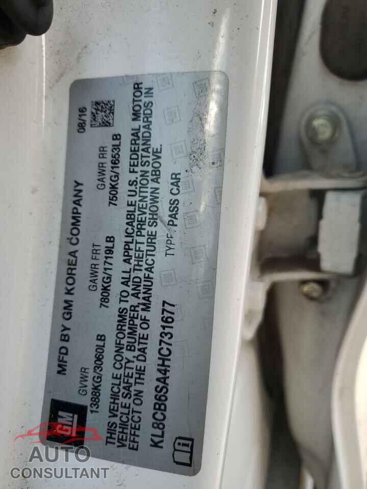 CHEVROLET SPARK 2017 - KL8CB6SA4HC731677