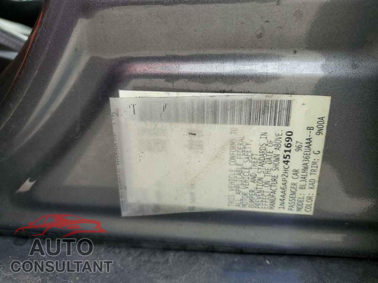 NISSAN MAXIMA 2017 - 1N4AA6AP2HC451690