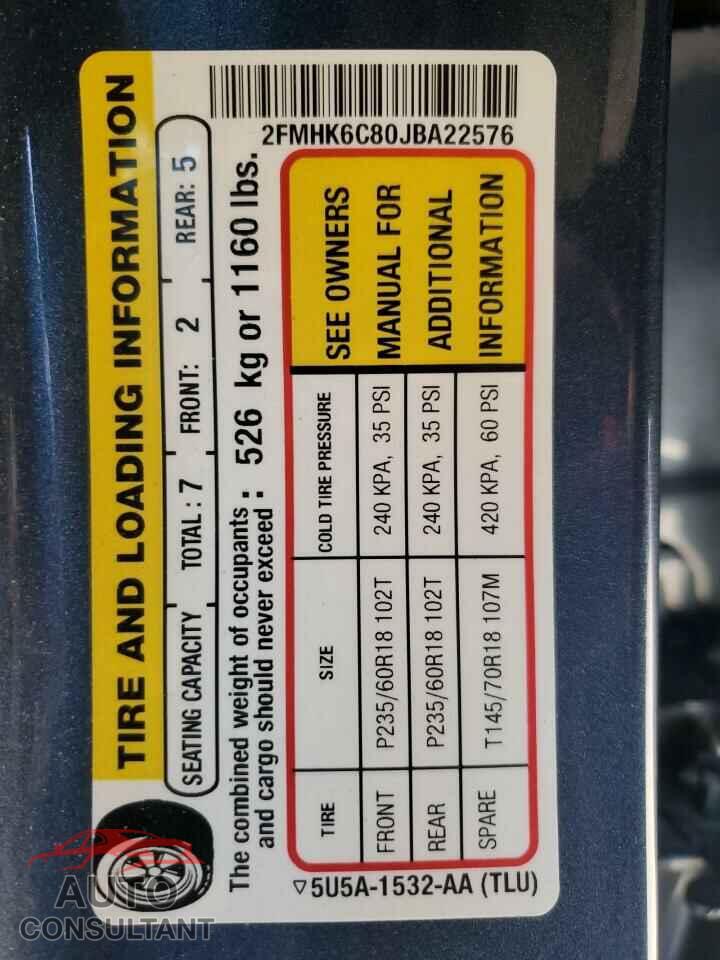 FORD FLEX 2018 - 2FMHK6C80JBA22576