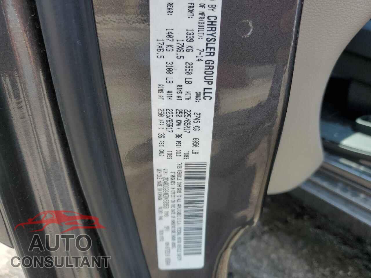 DODGE CARAVAN 2014 - 2C4RDGBG4ER458958