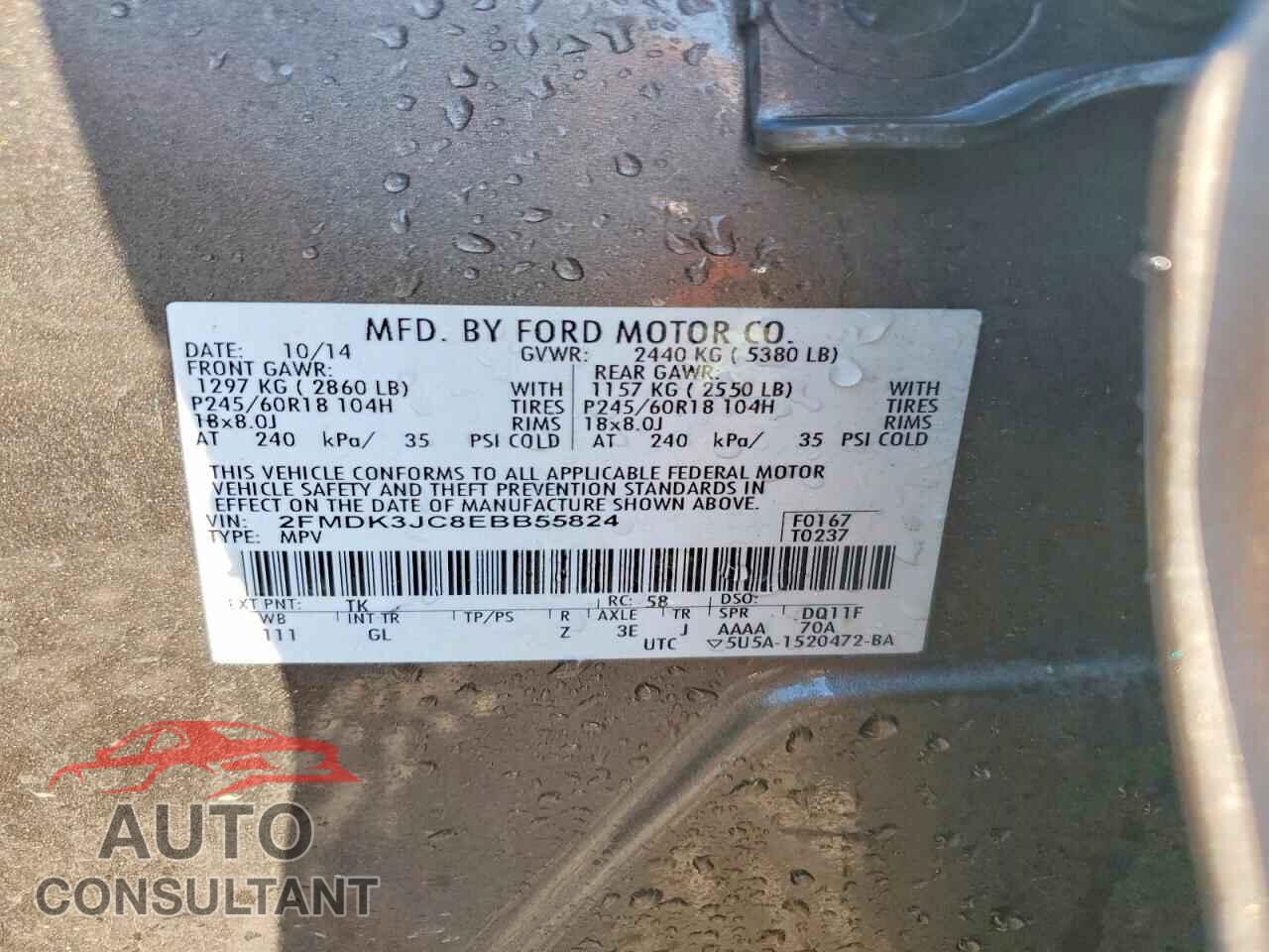 FORD EDGE 2014 - 2FMDK3JC8EBB55824