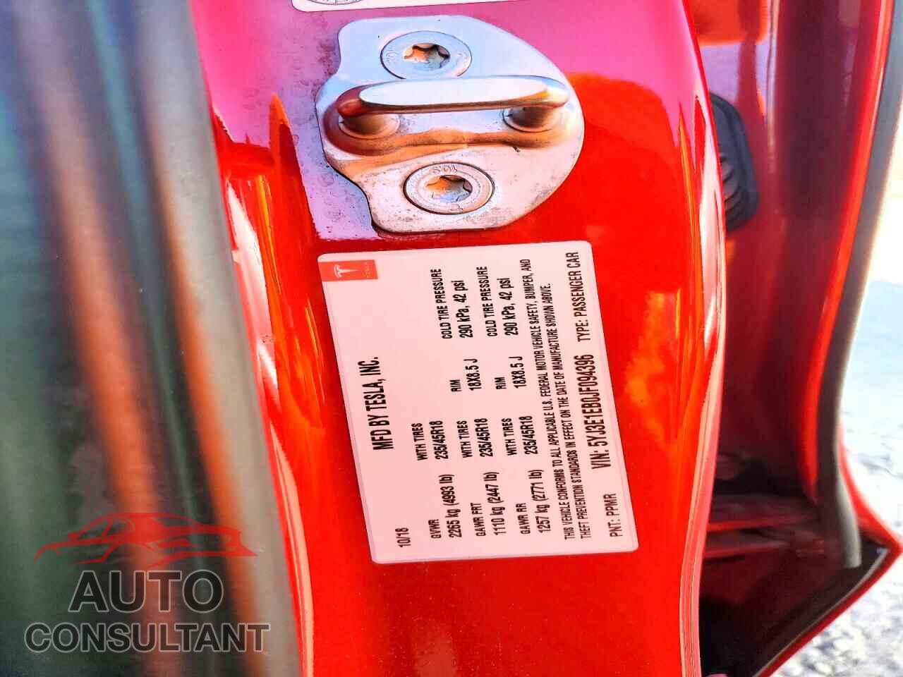 TESLA MODEL 3 2018 - 5YJ3E1EB0JF094396