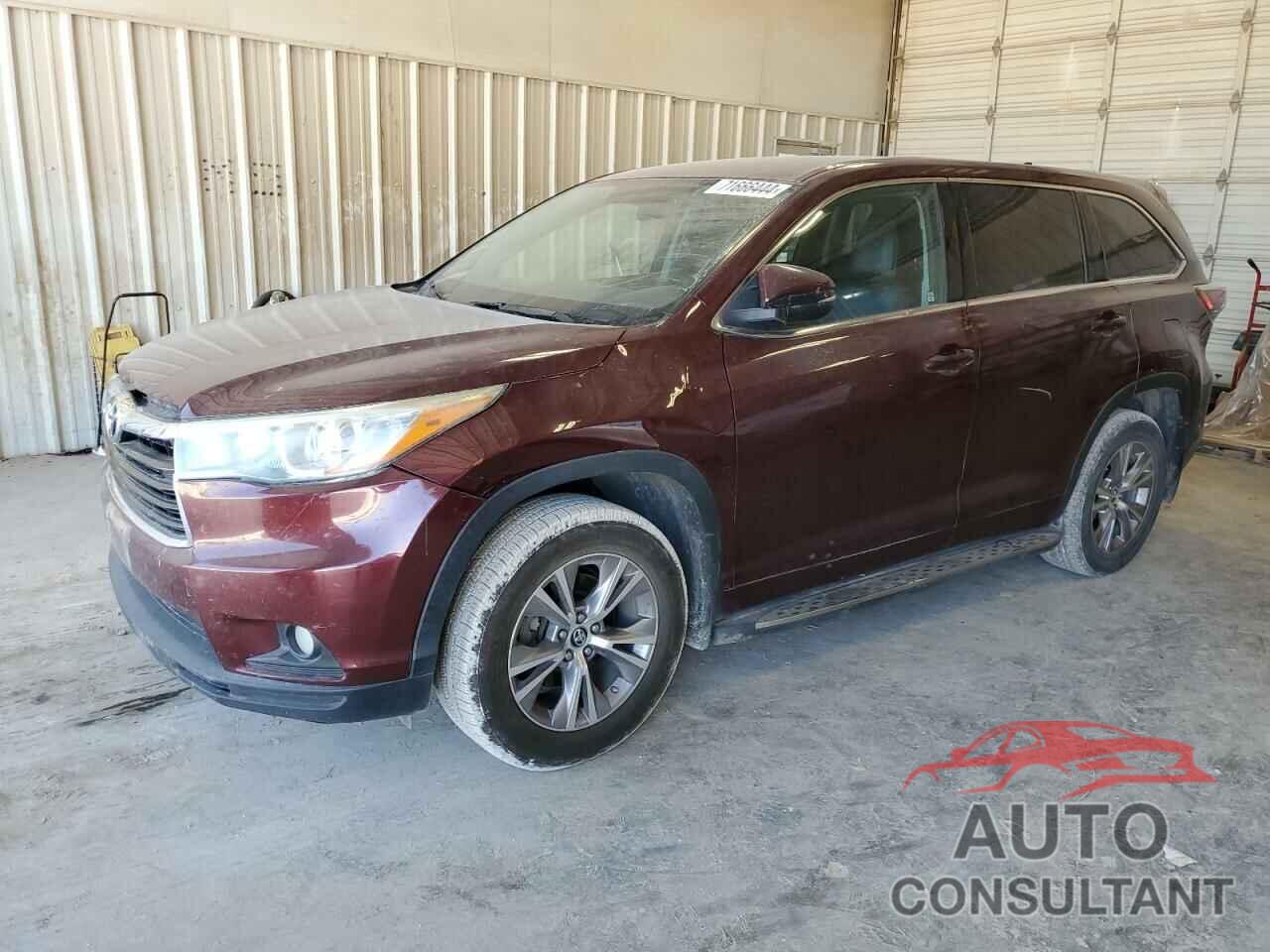 TOYOTA HIGHLANDER 2016 - 5TDZKRFH5GS151488