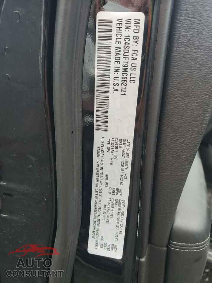 DODGE DURANGO 2021 - 1C4SDJFT9MC662121