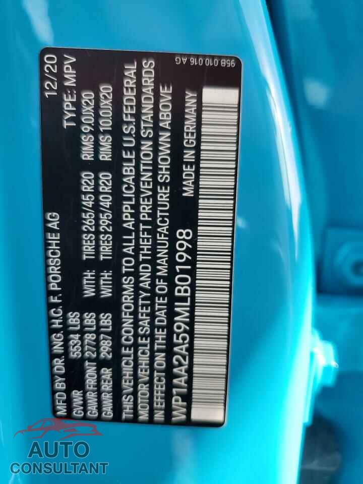 PORSCHE MACAN 2021 - WP1AA2A59MLB01998