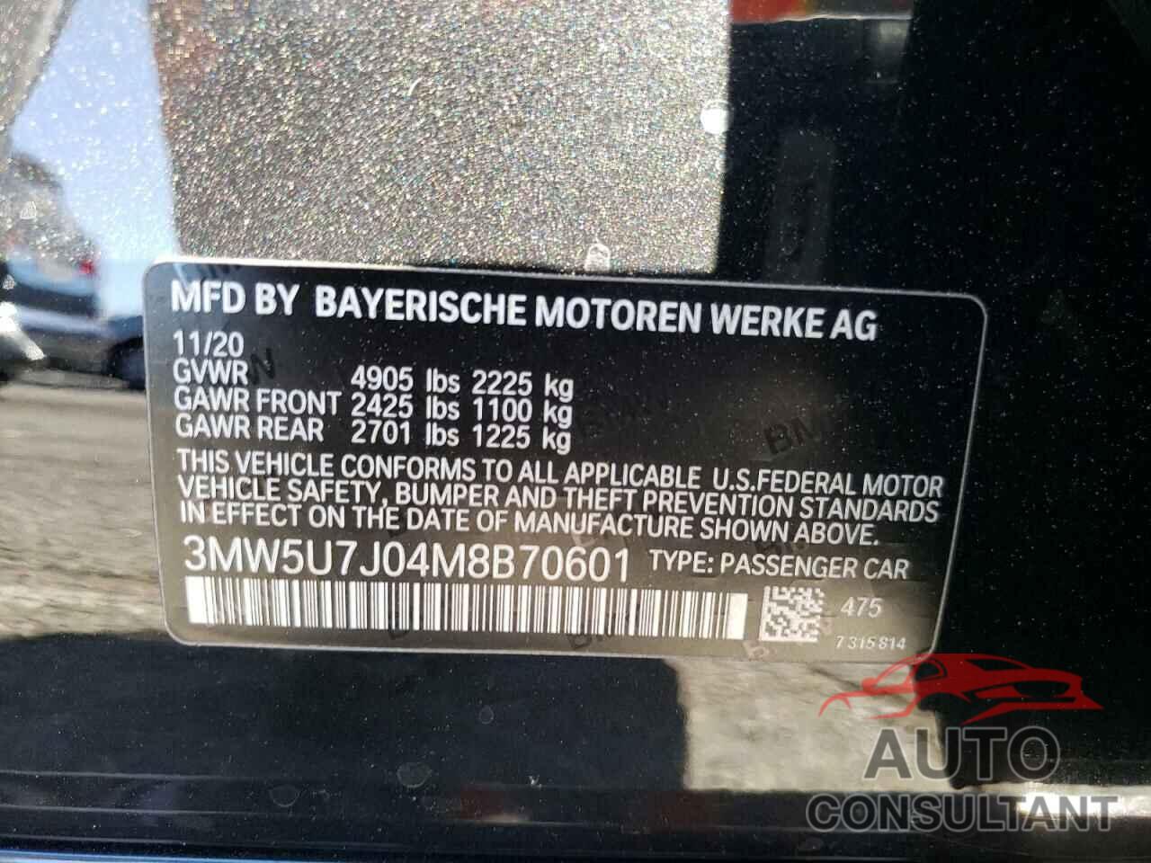 BMW M3 2021 - 3MW5U7J04M8B70601