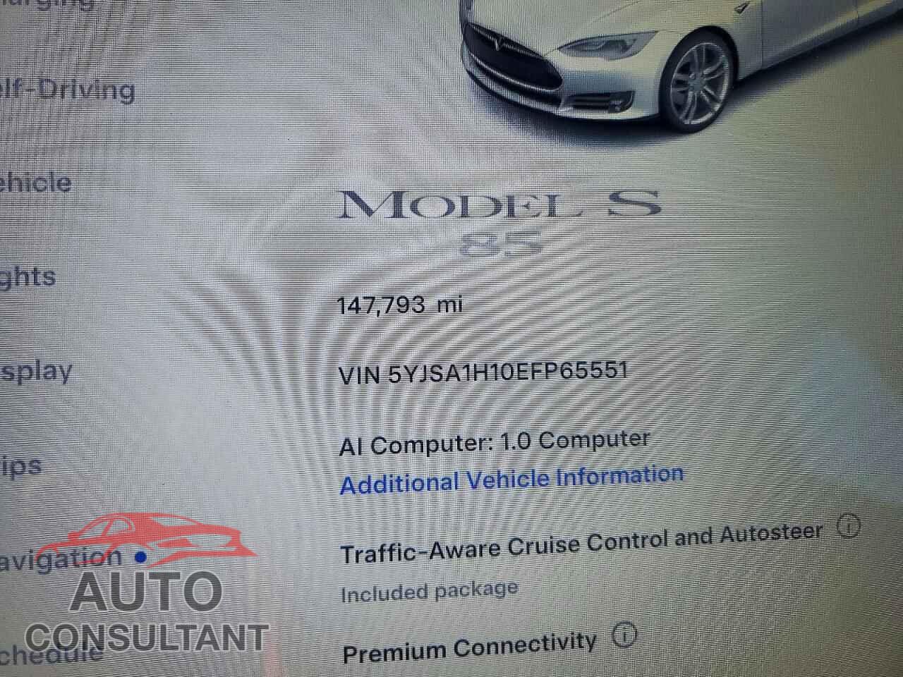 TESLA MODEL S 2014 - 5YJSA1H10EFP65551