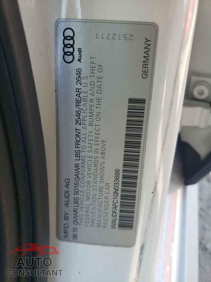 AUDI A6 2016 - WAUDFAFC1GN033686