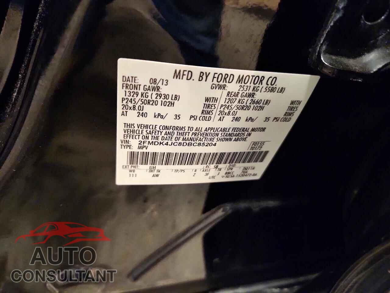 FORD EDGE 2013 - 2FMDK4JC8DBC85204
