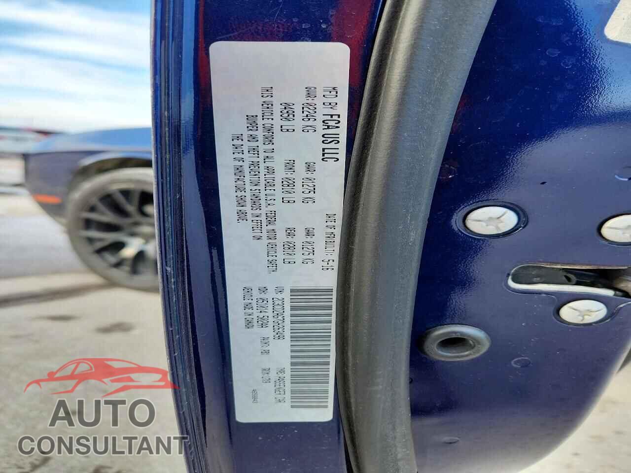 DODGE CHALLENGER 2016 - 2C3CDZAG7GH263498