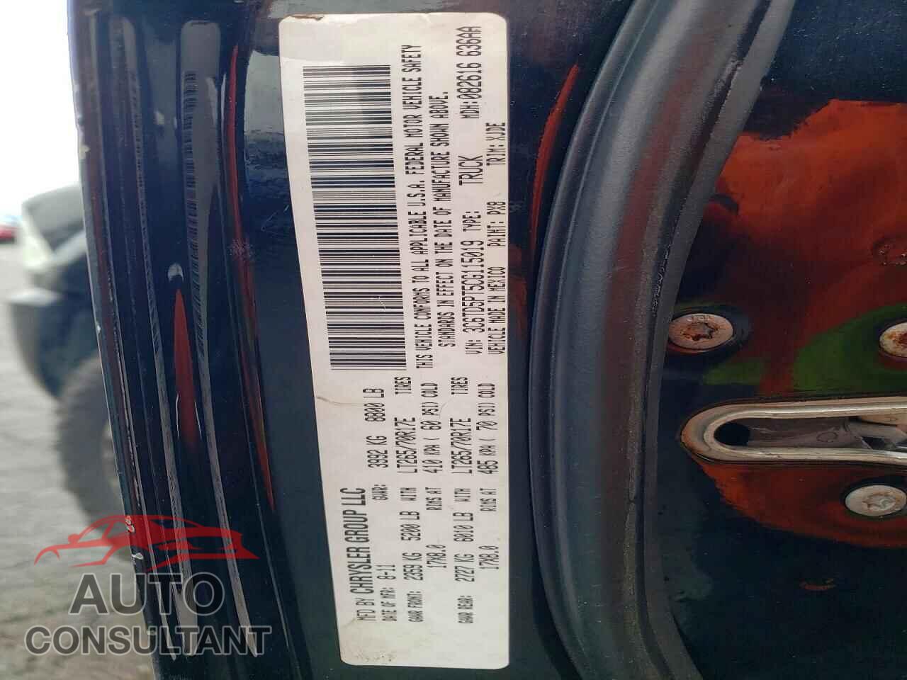 DODGE RAM 2500 2012 - 3C6TD5PT5CG115019