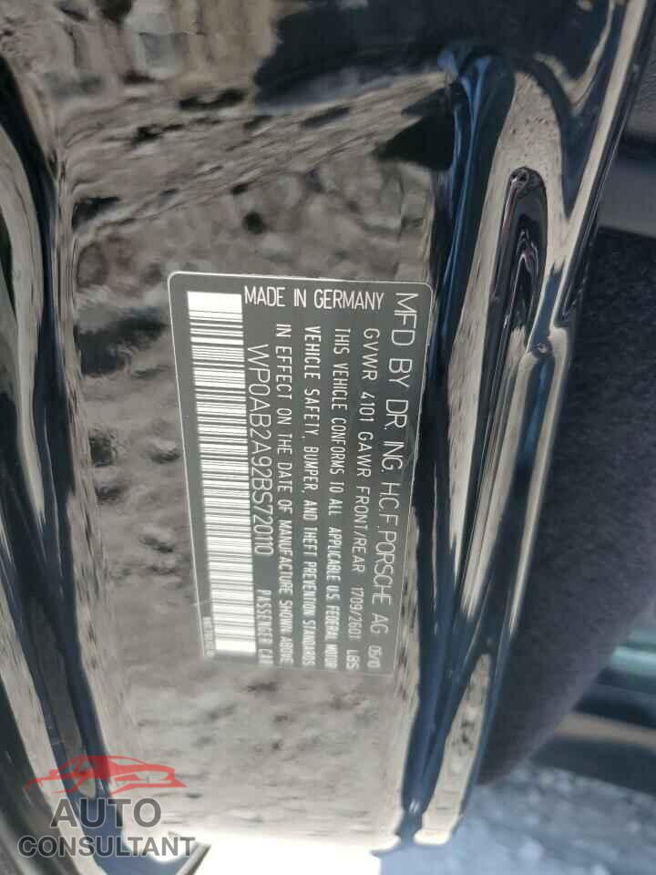 PORSCHE 911 2011 - WP0AB2A92BS720110