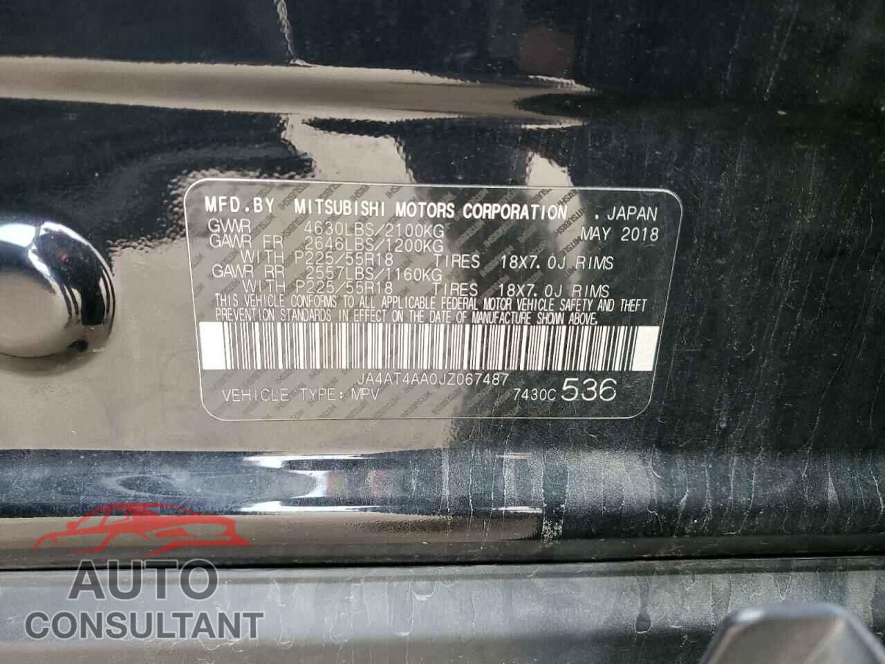 MITSUBISHI ECLIPSE 2018 - JA4AT4AA0JZ067487
