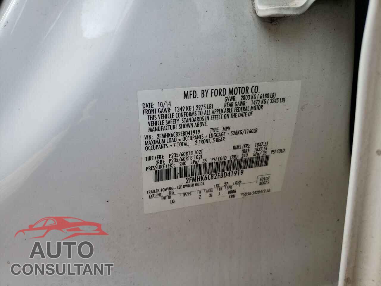 FORD FLEX 2014 - 2FMHK6C82EBD41919