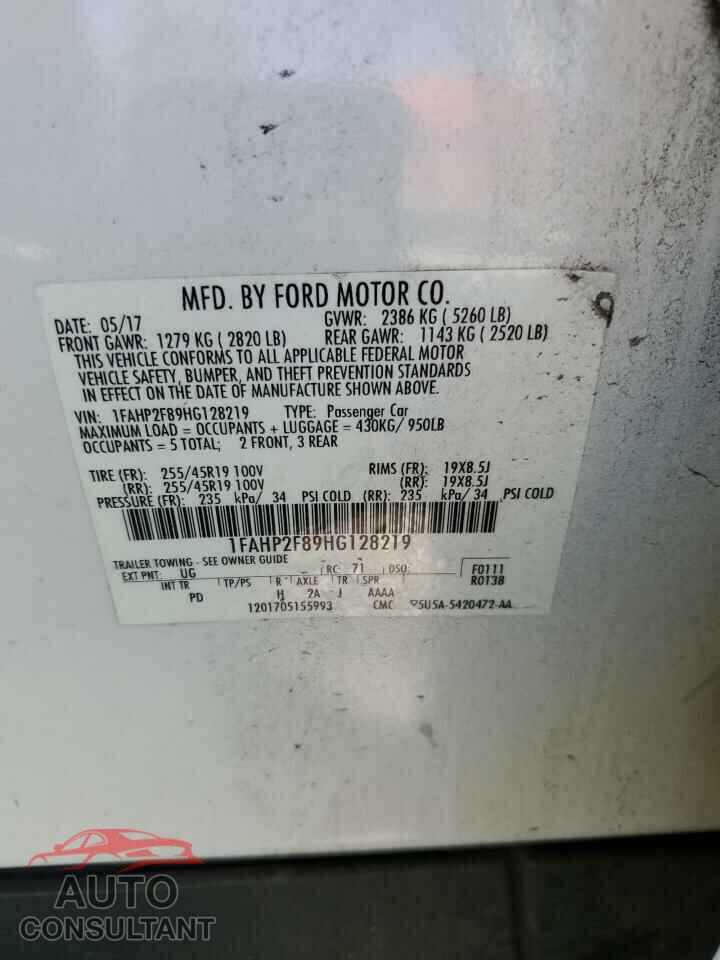 FORD TAURUS 2017 - 1FAHP2F89HG128219