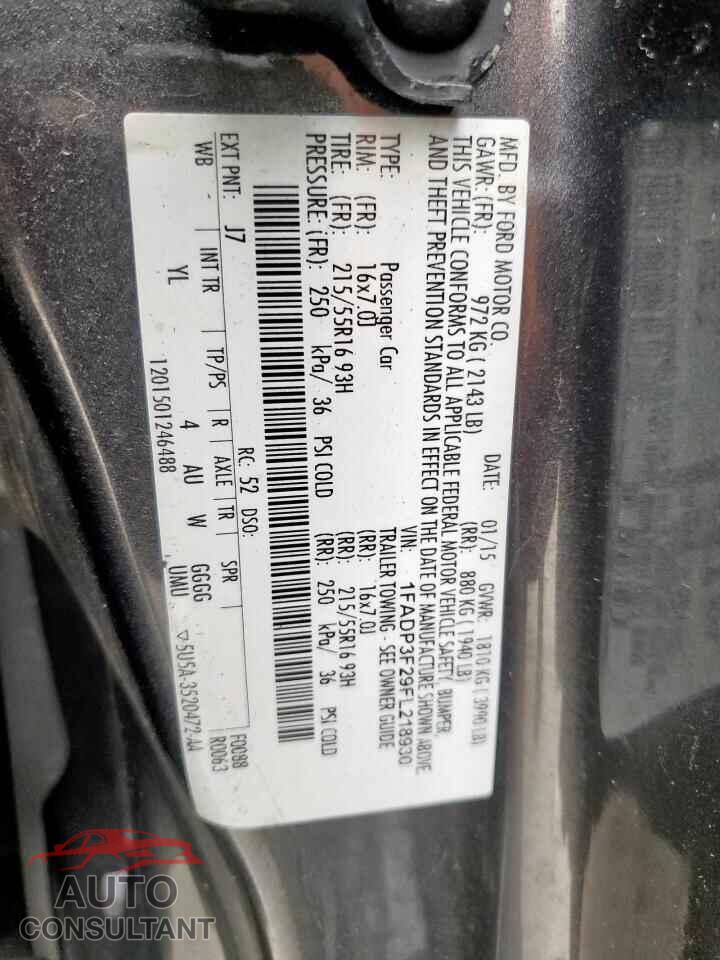 FORD FOCUS 2015 - 1FADP3F29FL218930