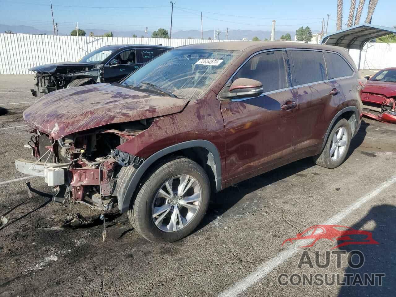 TOYOTA HIGHLANDER 2014 - 5TDZKRFHXES026516