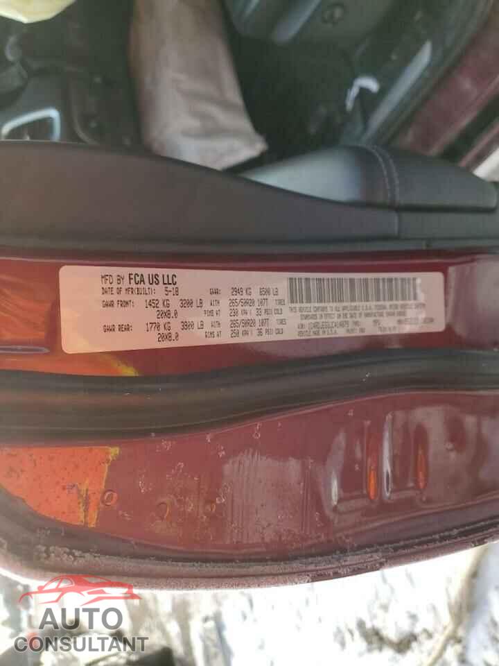 DODGE DURANGO 2018 - 1C4RDJEG3JC414879