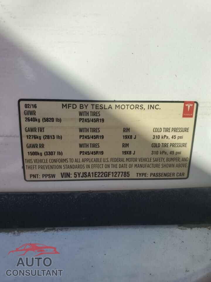TESLA MODEL S 2016 - 5YJSA1E22GF127785