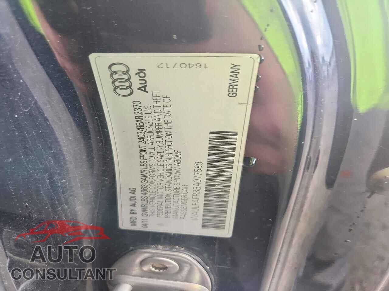 AUDI A5 2011 - WAULFAFR3BA077589