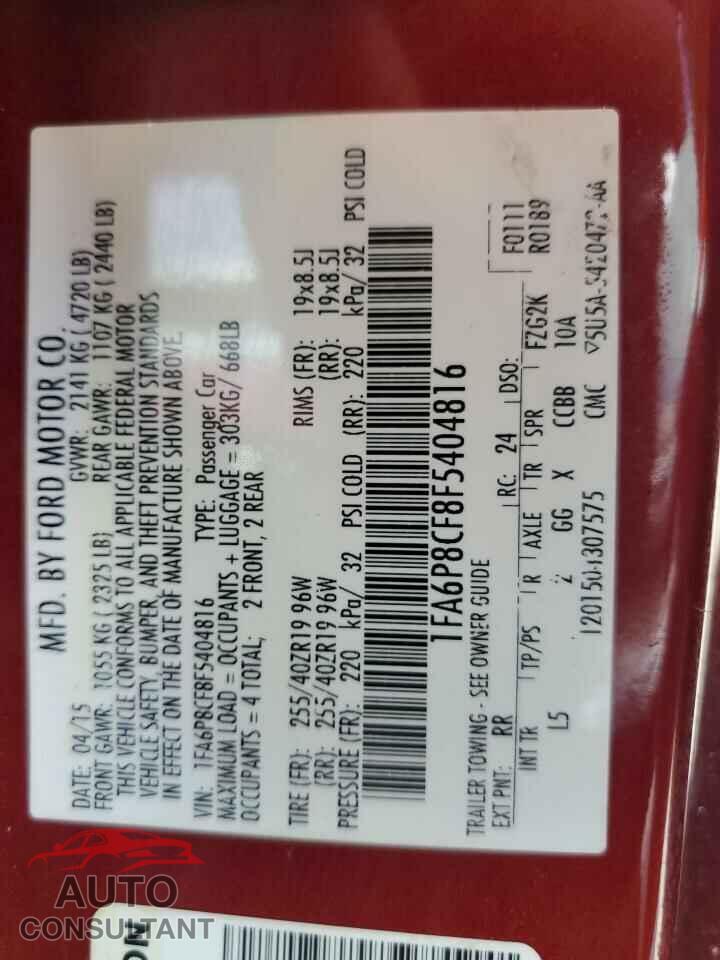 FORD MUSTANG 2015 - 1FA6P8CF8F5404816