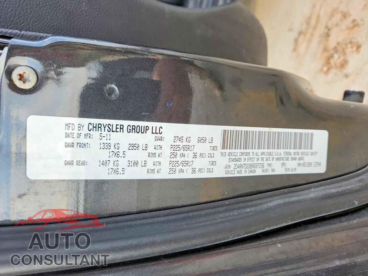 DODGE CARAVAN 2011 - 2D4RN7DG9BR697236