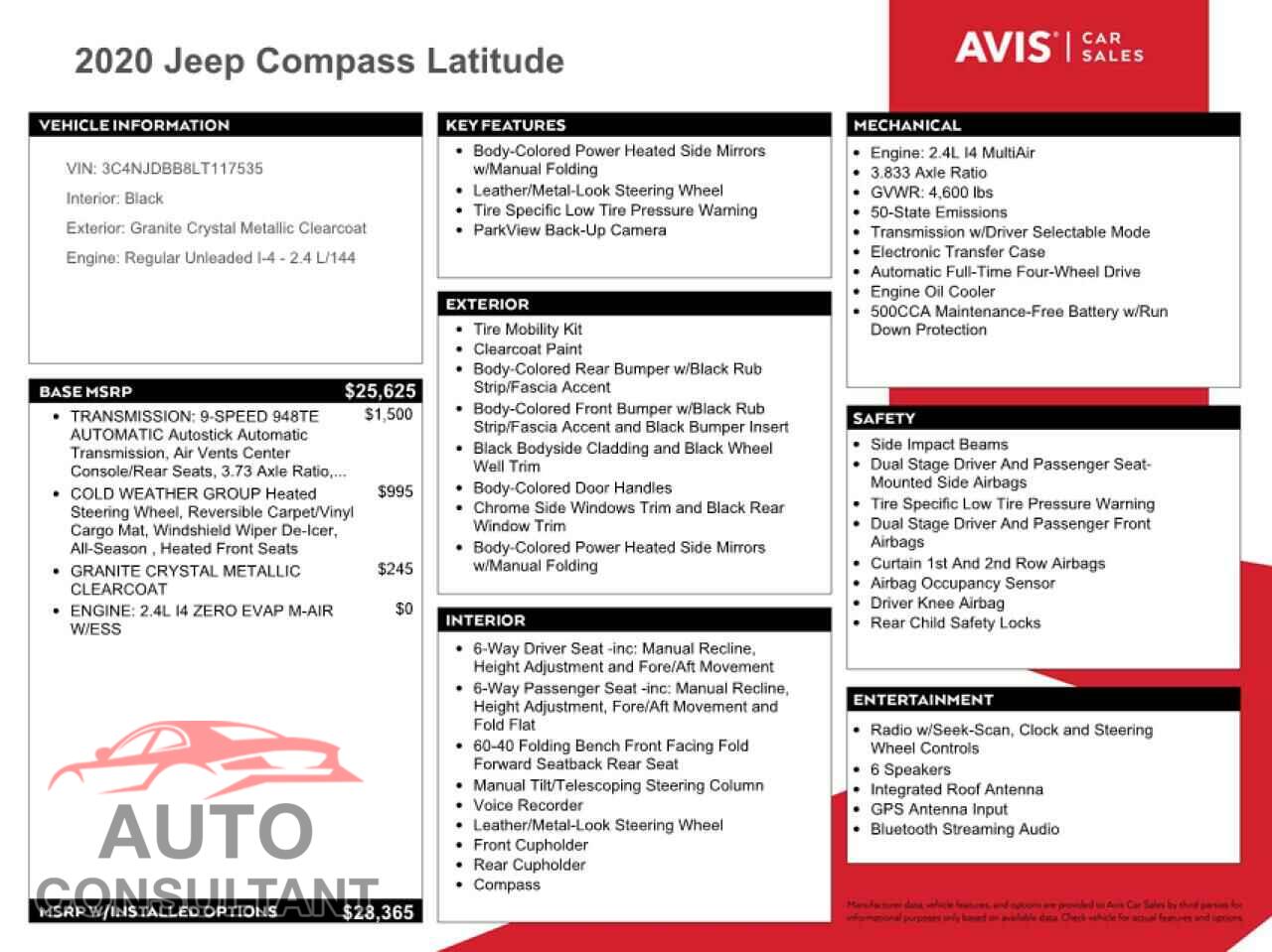 JEEP COMPASS 2020 - 3C4NJDBB8LT117535