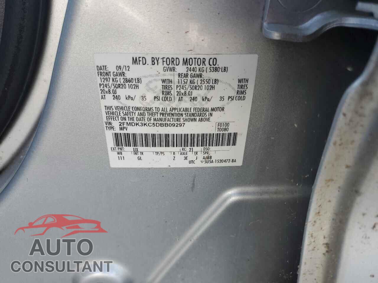 FORD EDGE 2013 - 2FMDK3KC5DBB09297