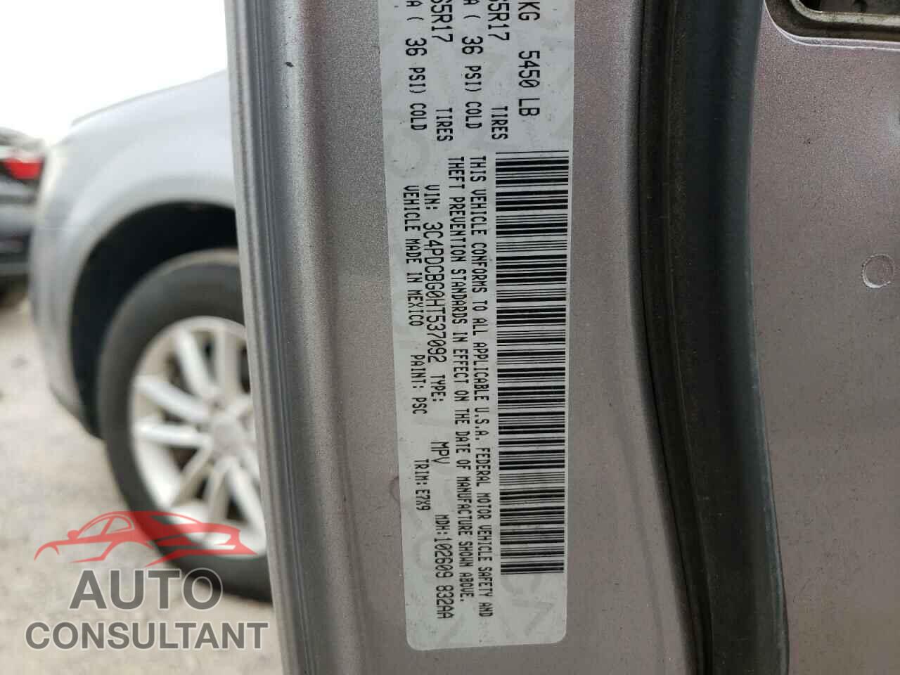 DODGE JOURNEY 2017 - 3C4PDCBG0HT537092