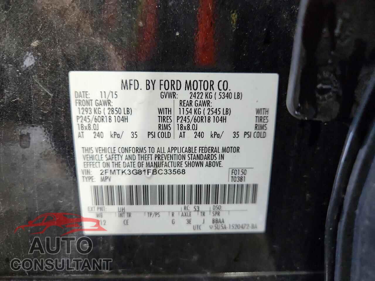 FORD EDGE 2015 - 2FMTK3G81FBC33568