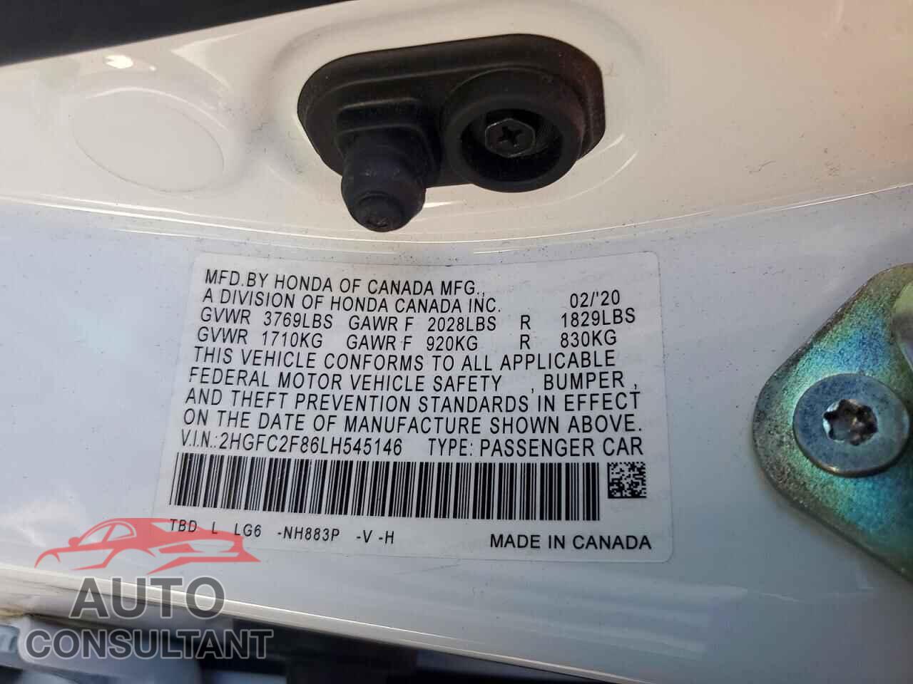HONDA CIVIC 2020 - 2HGFC2F86LH545146