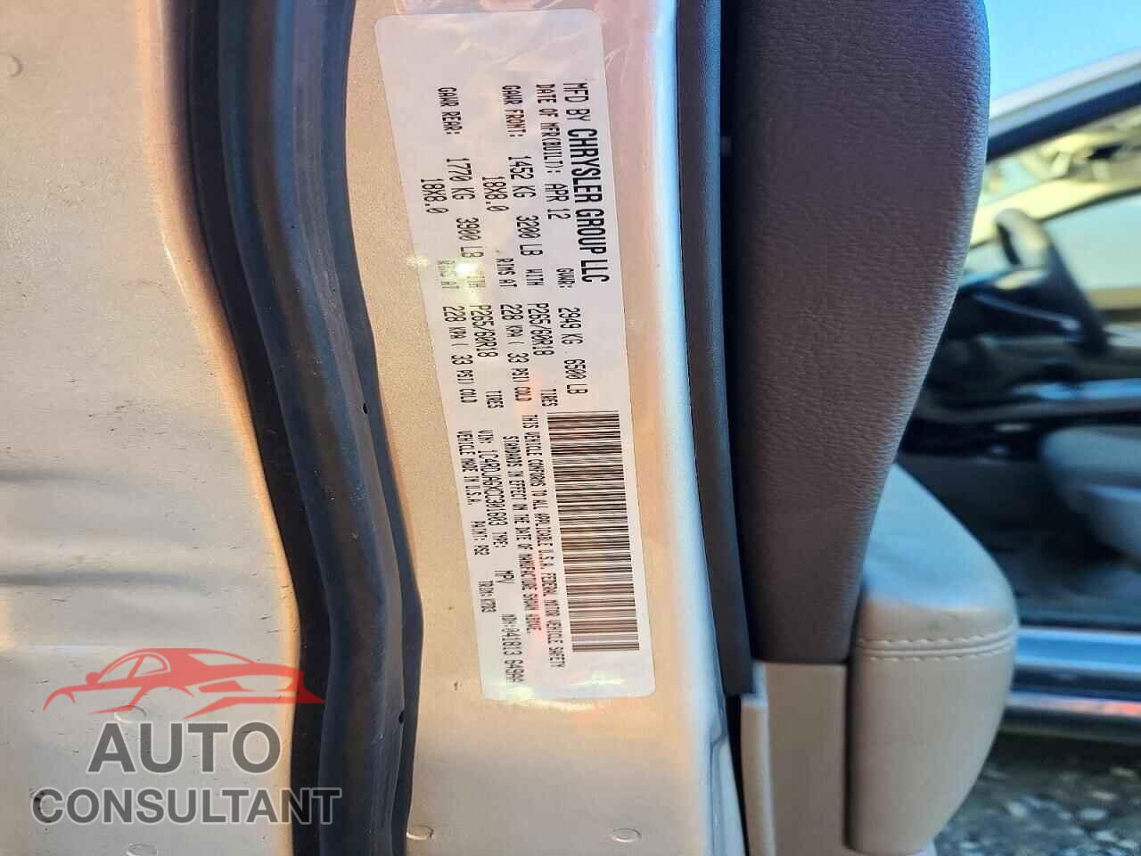 DODGE DURANGO 2012 - 1C4RDJAGXCC301603