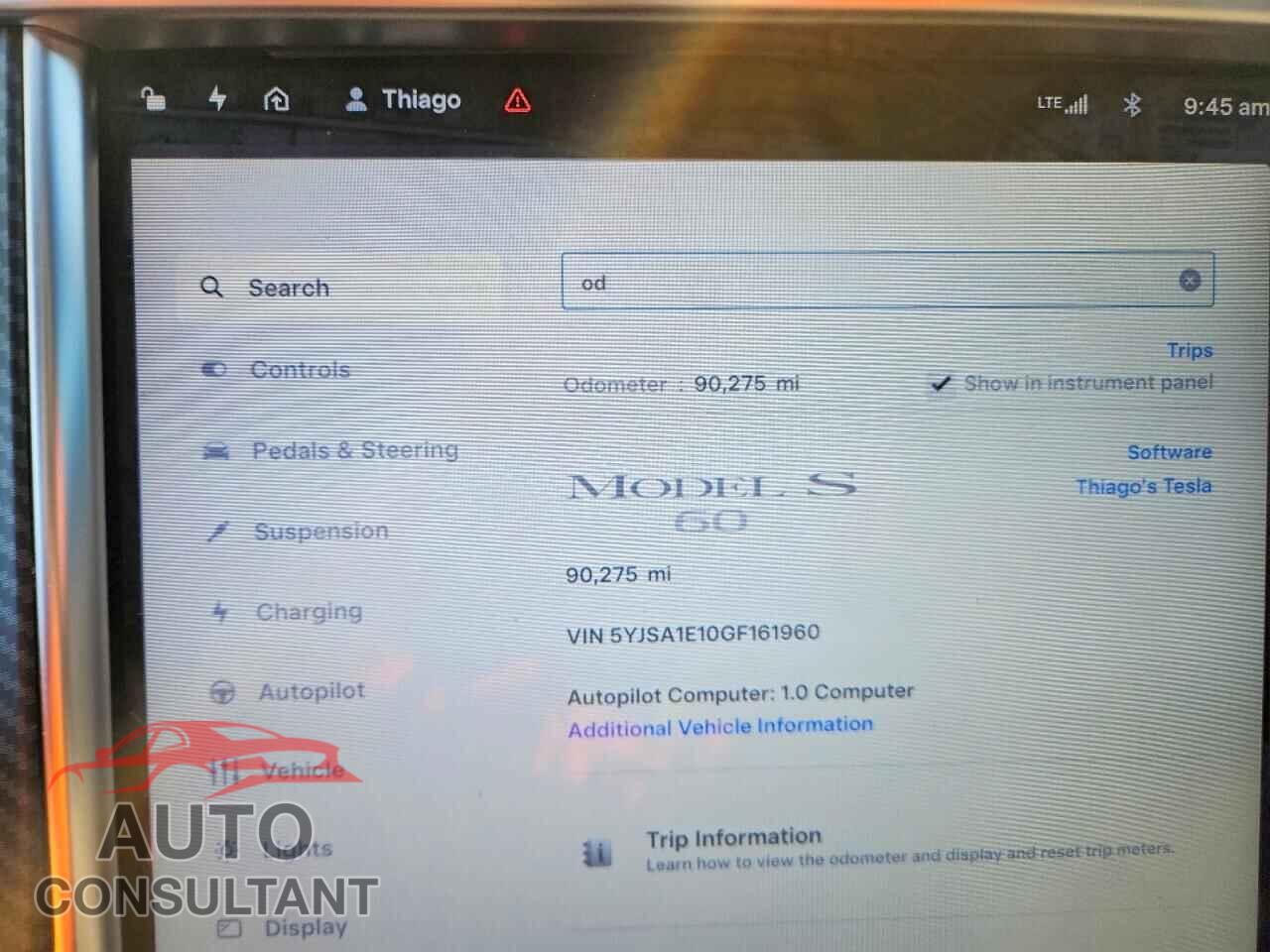 TESLA MODEL S 2016 - 5YJSA1E10GF161960