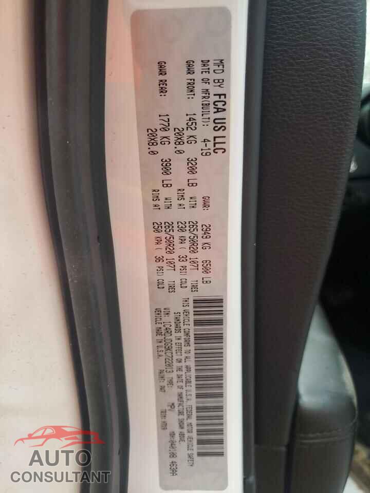 DODGE DURANGO 2019 - 1C4RDJDG9KC722013