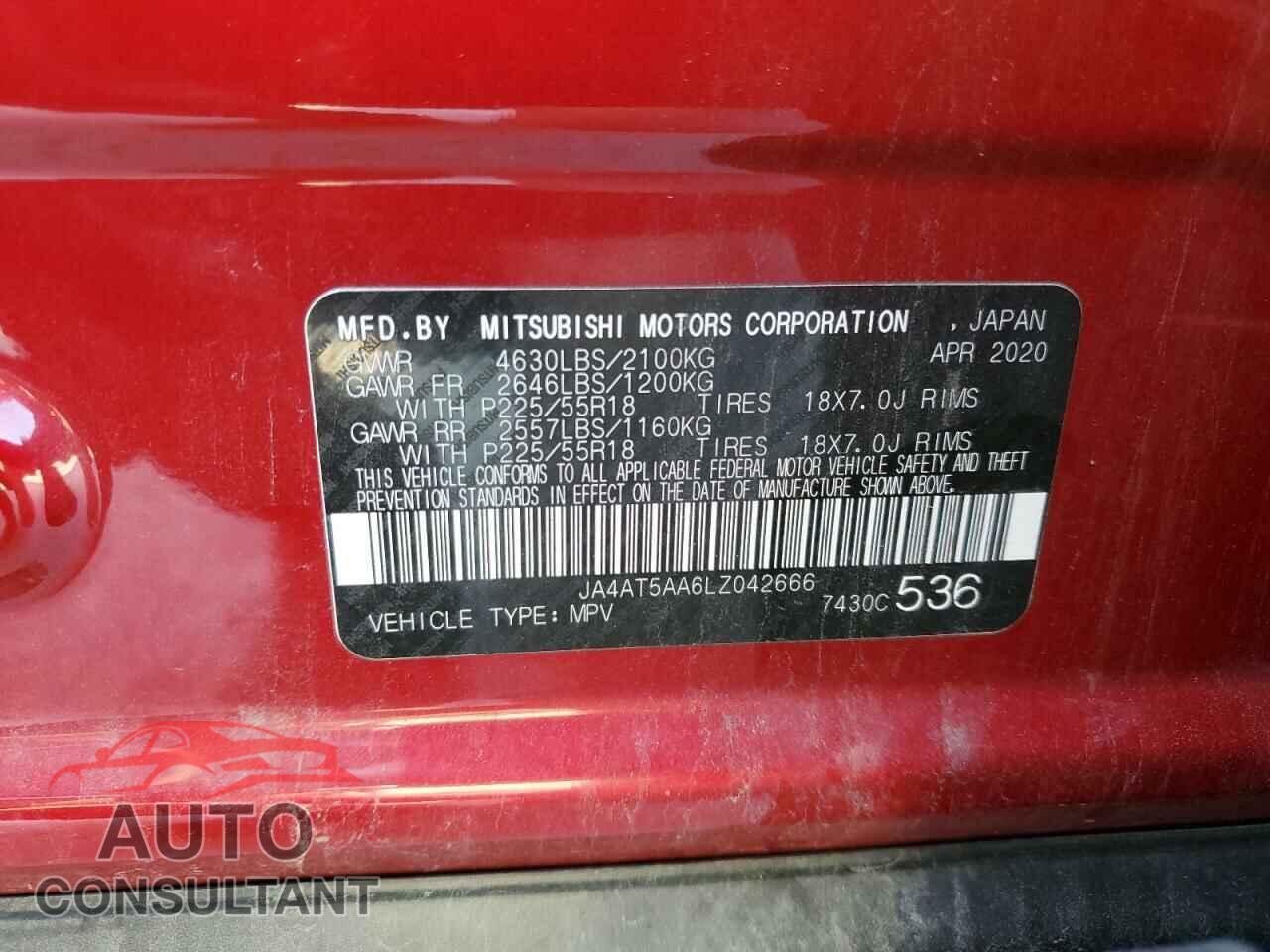 MITSUBISHI ECLIPSE 2020 - JA4AT5AA6LZ042666