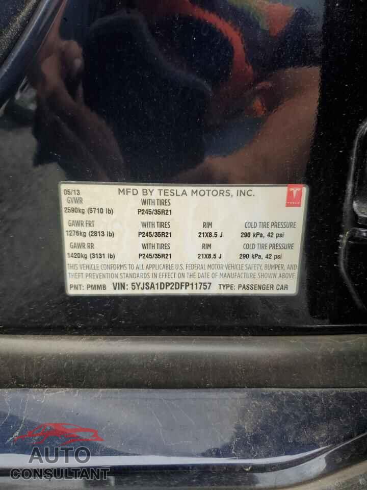TESLA MODEL S 2013 - 5YJSA1DP2DFP11757