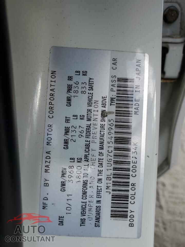 MAZDA 3 2012 - JM1BL1UG7C1549965