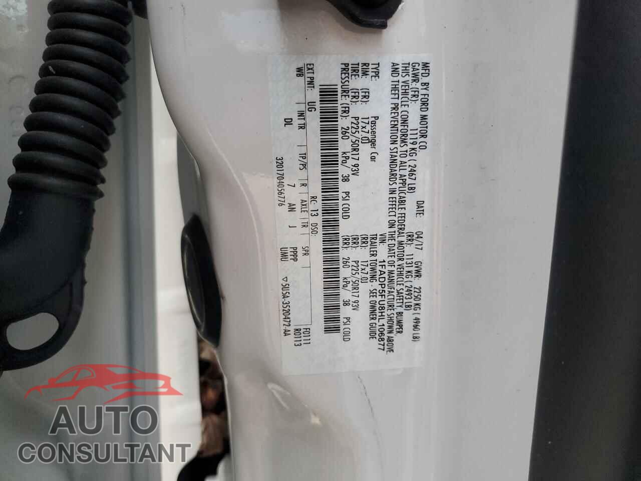 FORD CMAX 2017 - 1FADP5FU8HL106877