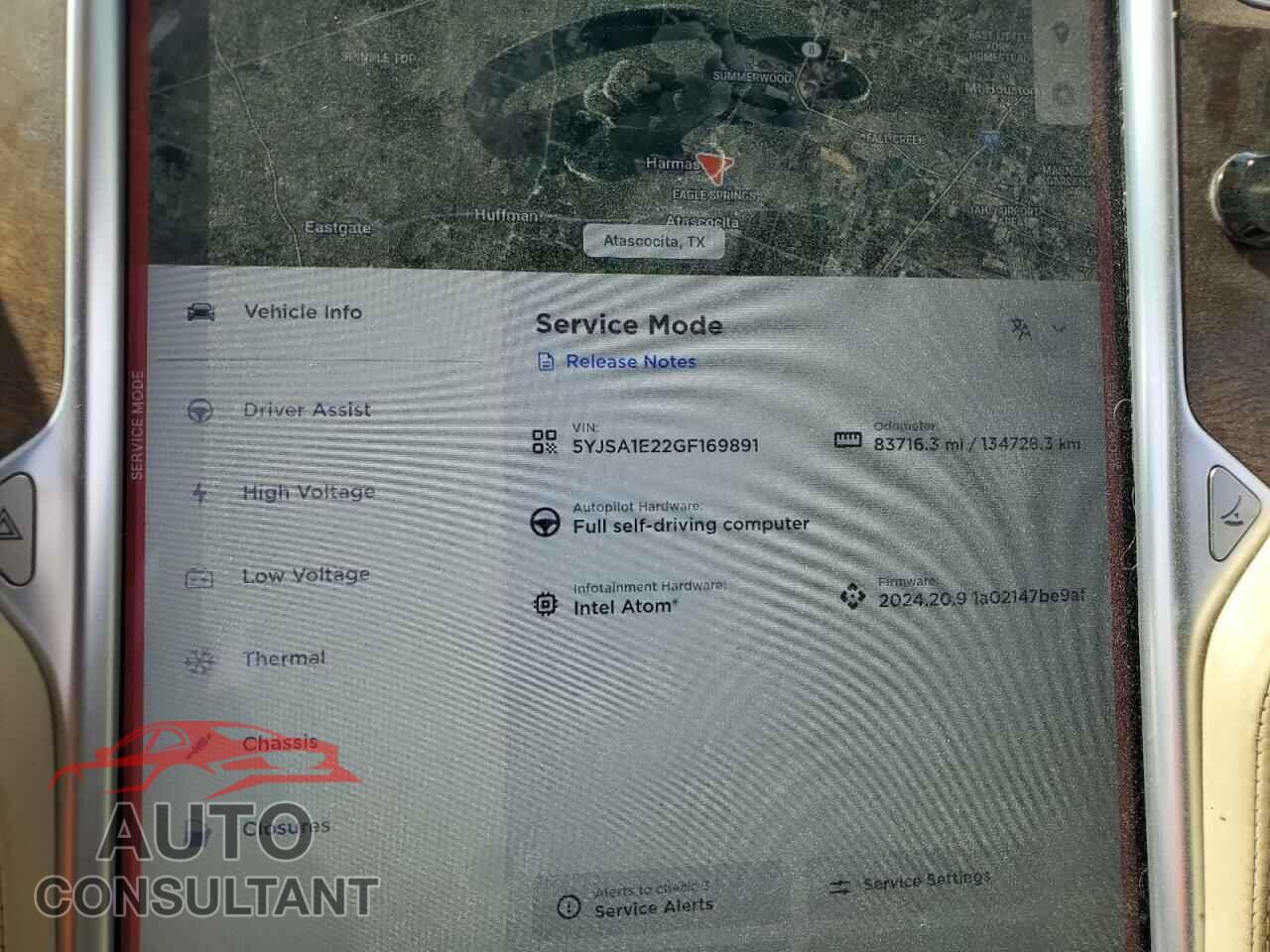 TESLA MODEL S 2016 - 5YJSA1E22GF169891