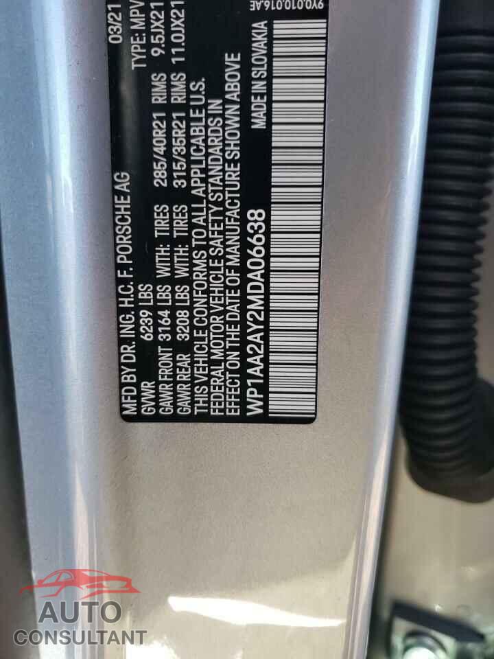 PORSCHE CAYENNE 2021 - WP1AA2AY2MDA06638