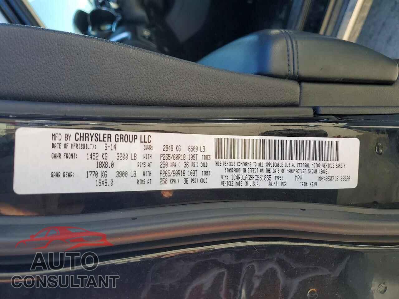 DODGE DURANGO 2014 - 1C4RDJAG9EC561865