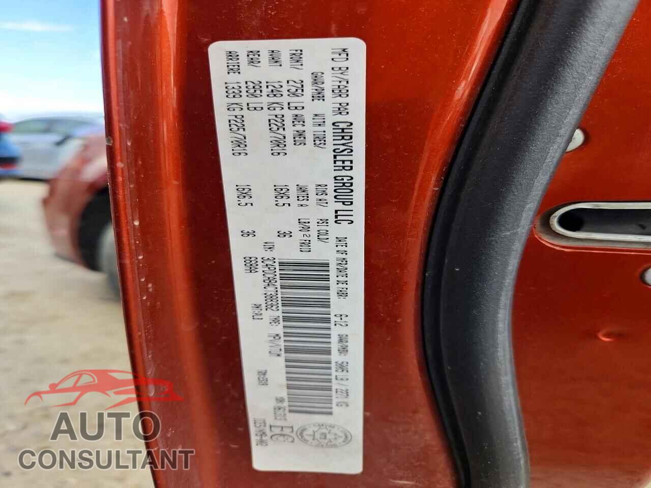 DODGE JOURNEY 2012 - 3C4PDCAB4CT388362