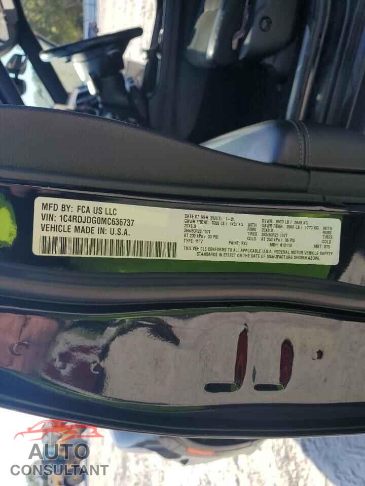 DODGE DURANGO 2021 - 1C4RDJDG0MC636737