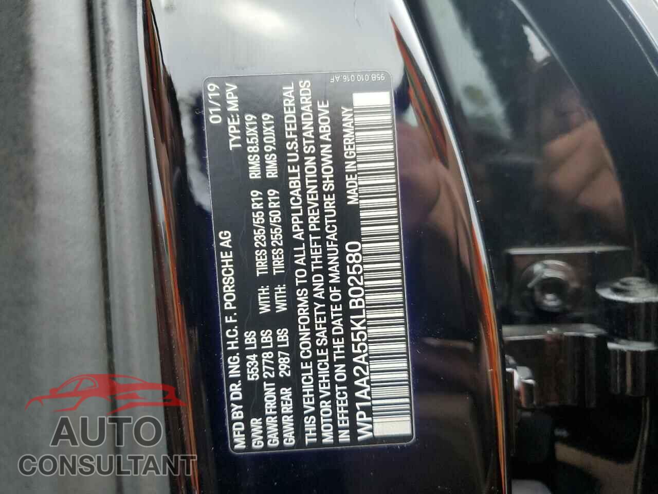 PORSCHE MACAN 2019 - WP1AA2A55KLB02580