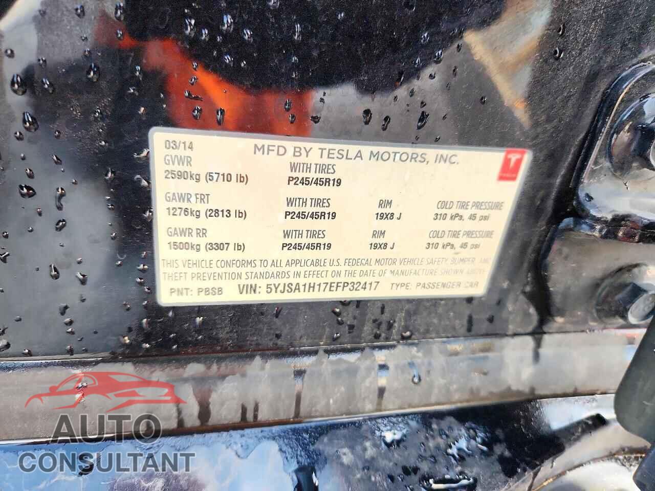 TESLA MODEL S 2014 - 5YJSA1H17EFP32417