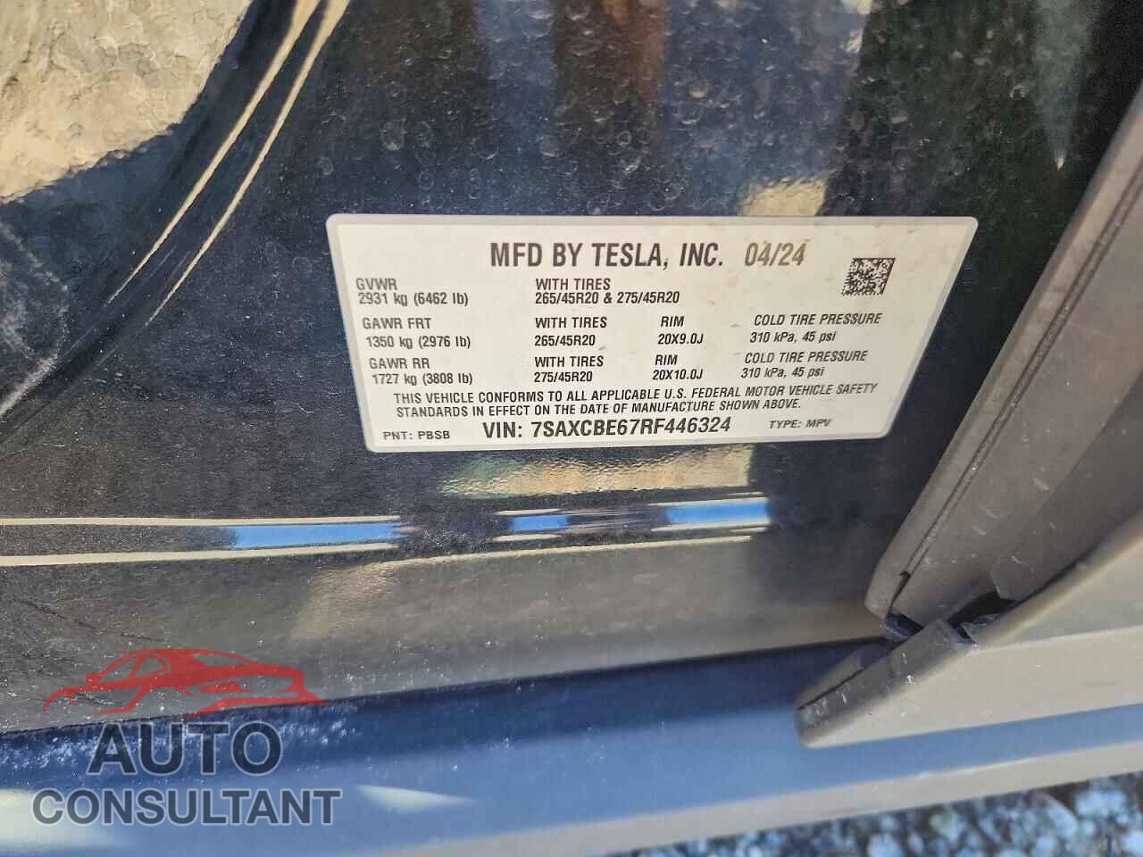 TESLA MODEL X 2024 - 7SAXCBE67RF446324