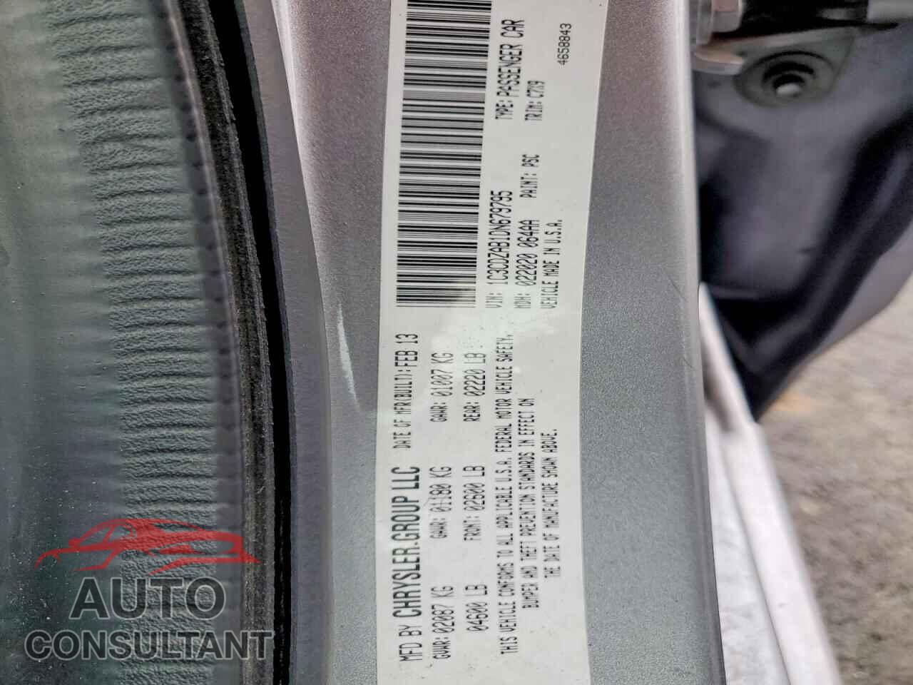 DODGE AVENGER 2013 - 1C3CDZAB1DN679795